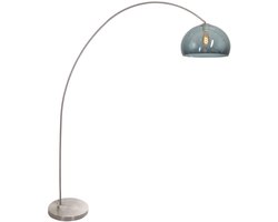 Booglamp Solva 3920ST - Modern design met smoke kleurige kunststof bol - Mexlite - Hoogte 185 cm, reikwijdte 165 cm, kantelbaar, metaal en kunststofmateriaal