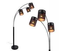 Booglamp vloerlamp | serie Laser | 3 lichts | E27 | zwart goud | metaal | moderne decoratieve sfeerverlichting