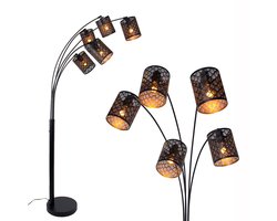 Booglamp vloerlamp | serie laser | 5 lichts | E27 | goud zwart | metaal | moderne decoratieve sfeerverlichting