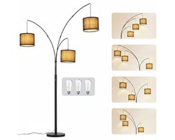 Booglampen Staand Voerlamp - Vloerlampen Woonkamer - Zwart