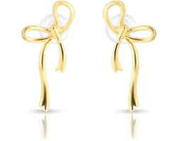 - Boogoorbellen - Dames - Klassieke - Lintboogoorknopjes - Boogknoop - Bungeloorbellen - Hoepels - Striksieraden - Verjaardag - Sieradencadeaus - Goud