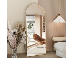Boogspiegel - Volledige Lengte - Interieur Decoratie - Gebogen Design - 162 x 53 cm - Goud