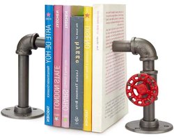 Bookend Pipeline in Grijze kleur voor Decoratieve IJzeren Kranen book ends