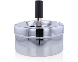 Bookwill Ronde draaiasbak chroom - 9,5 cm diameter - drukknop - metalen uitvoering