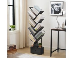 Boom Boekenkast – Design Boomvorm – 8 Open Niveaus – Skelton IN.HOMEXL – 135 cm Zwart