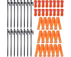 Boom Steun Kit - Boompalen Set - Jonge Bomen Steunen - Compleet Verankeringssysteem - 16 Stuks - Oranje