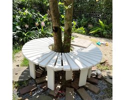 Boombank Gebogen - Tuinbank Buiten - Ontspannen in de tuin - Massief Hout Constructie