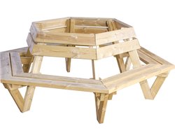 Boombank Naturel - Dennenhout - 227x227x88 cm - Boombank Bodin - SenS-Line