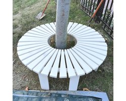 Boombank Omwikkelbaar - Gebogen Tuinbank - Buiten Ontspannen - Massief Hout - 125 cm Breed - Natuurlijk Hout