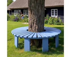 Boombank voor buiten - Tuinbank rond - Ontspannen in de tuin - Modulair ontwerp - Halfrond - Blauw
