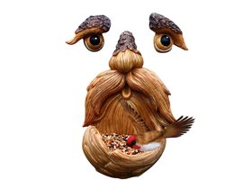 Boomgezichten, kunstharsbeeld als muurkunst in de vorm van een oud mannengezicht, grappig tuinbeeld van kunsthars, schattige, slijtvaste buitendecoraties, grillige tuindecoratie als stronkornament, 15,9 x 10,5 x 8 cm