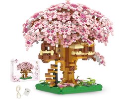 Boomhut Bouwstenen - Botanische Decoratie - Creatief Hobby Bouwen - Modulaire Klemblokken - 10x10x10 Millimeter - Multicolor
