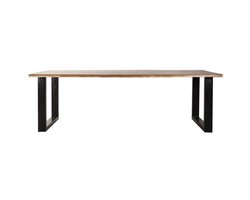 Boomstam eettafel Eleonora Acacia met U-poten - 200x100