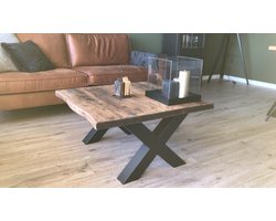 Boomstam effect Salontafel - Salontafel Industrieel - Salontafel Hout - Salontafel 80 x 80
