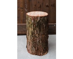 Boomstam tafel 50 cm hoog met schors