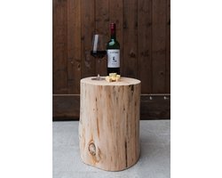 Boomstam tafel 50 cm hoog zonder wieltjes