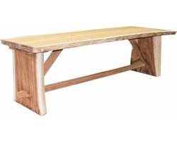 Boomstamtafel 400x120xH77,5 cm - bladdikte 10 cm geschoord