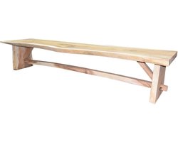 Boomstamtafel 400x90xH77,5 cm - bladdikte 10 cm geschoord