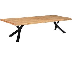 Boomstamtafel massief Mango - 220 x 100 x 78 cm - Bladdikte 4 cm - Y-poot
