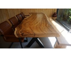 Boomstamtafel | Suar | 250 x 90 cm | X-poten