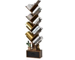Boomvormige Boekenkast met 10 Planken en Lade - Perfect voor Woonkamer, Kantoor en Slaapkamer