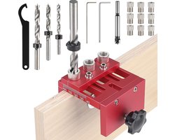 Boormal - Parkeerhulpmiddel - 15-25mm Boormal Voor Hout - Inclusief 4 Boren & 9 Hulsjes - Voor Plaatmateriaal & Ikea Meubels - Ideaal voor Timmerwerk & Renovatie