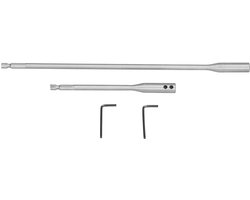 Boorverlengstuk - Precisiegepolijst en duurzaam koolstofstaal - Boorverlengstuk met zeshoekige schacht en 1/4 inch schacht - Geschikt voor machinebouw, houtbewerking, meubels, timmerwerk en bouw (2 stuks - 150 + 300 mm)