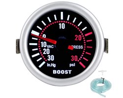 Boost Gauge 52Mm - Universele Boostdrukmeter -30 tot 30 PSI met Verlichte Wijzerplaat