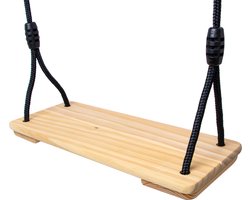 BOOST2 schommelplankje van hout luxe zwart touw