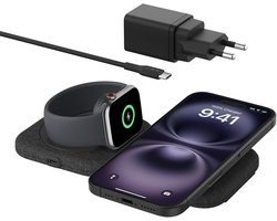 BoostCharge Pro MagSafe oplader, 2-in-1 magnetisch reislaadstation (15W), inklapbare Qi2-gecertificeerde draadloze lader, MagSafe-compatible laadstation voor iPhone 16, Apple Watch 10, AirPods