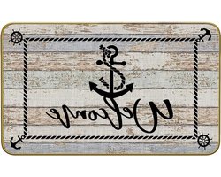 Boot Vloermat - Nautisch Tapijt Deurmat - Entree Decoratie - Antislip Rubberen Basis - 43 x 76 cm - Wit