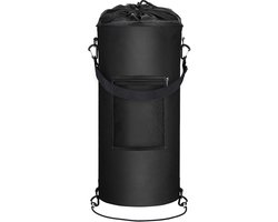 Bootafvalbak – Herbruikbare afvalbak voor boten, draagbaar opbergaccessoire voor pontonboten, lekvrije afvalzakhouder met clips (geschikt voor vuilniszakken van 38–49 liter); geschikt voor varen, kamperen, campers en kajaks – Klassiek zwart