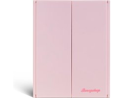 Boozyshop ® Make up spiegel zonder verlichting - Handspiegel - Reisspiegel - Klapspiegel - Tasspiegel - Make-upspiegel - Makeup Mirror - Roze