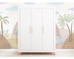 Bopita Lisa Kledingkast Wit / Naturel 3-Deurs
