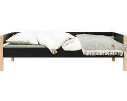 Bopita Lucas bedbank 90x200 - Mat Zwart/Naturel