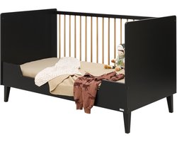 Bopita Xem Bedbank - 70x140 cm - Mat Zwart / Eiken