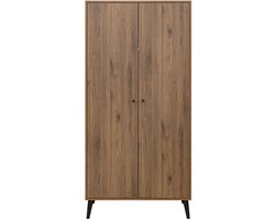 Bopita Zara 2-Deurskast - Walnoot/Zwart