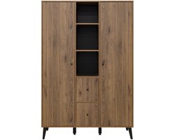 Bopita Zara 2-Deurskast XL - Walnoot/Mat Zwart
