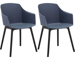 Bora-Armstoel - Blauw - Set van 2