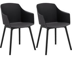 Bora-Armstoel - Zwart - Set van 2