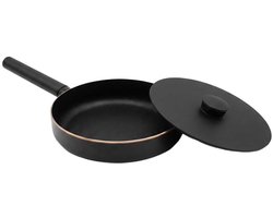 BORA Pan met Koperen Kern (Ø 24 cm) met Deksel – Hapjespan/Koekenpan 2,4 liter