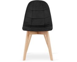 BORA Velvet Design Stoelen – Set van 3 – Zwart Fluweel – Scandinavisch Design – Beukenhouten Poten – Modern & Ergonomisch