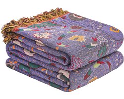 Boraboi ® Chique Dubbelzijdige Boho Mousseline Sprei van 100% Katoen met Franjes voor Bank of Bed
