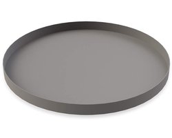 Boraboi® Dekoratief Cirkelvormig Roestvrij Stalen Dienblad in Stijlvolle Grijze Afwerking, 30 cm Diameter