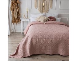 Boraboi ® Elegante Oudroze XXL Sprei voor Bed en Bank met Boho Ornamenten, 170 x 220 cm