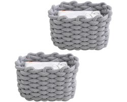 Boraboi® Elegante Set van Twee Gevlochten Katoenen Opbergmanden voor Stijlvolle Organisatie