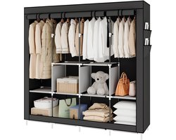 Boraboi ® Extra Grote Vrijstaande Garderobekast met Multifunctionele Opbergmogelijkheden voor Slaapkamer en Woonkamer