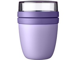 Boraboi® Handige en Stijlvolle Lunchpot met Dubbele Container voor Yoghurt en Muesli, Vriezer- en Magnetronbestendig, 500 ml + 200 ml, Vivid Lilac