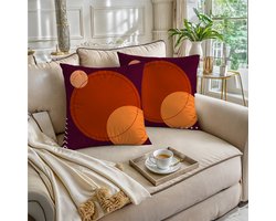 Boraboi® Luxe Decoratieve Kussenhoezen set van 2 , Zachte Suède Touch- 50x50 cm -(Pruim Kleur,Orange,Geel)