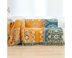 Boraboi ® Luxueuze Grote Boho Deken van Zacht Katoen met Bloemenpatroon en Omkeerbaar Ontwerp